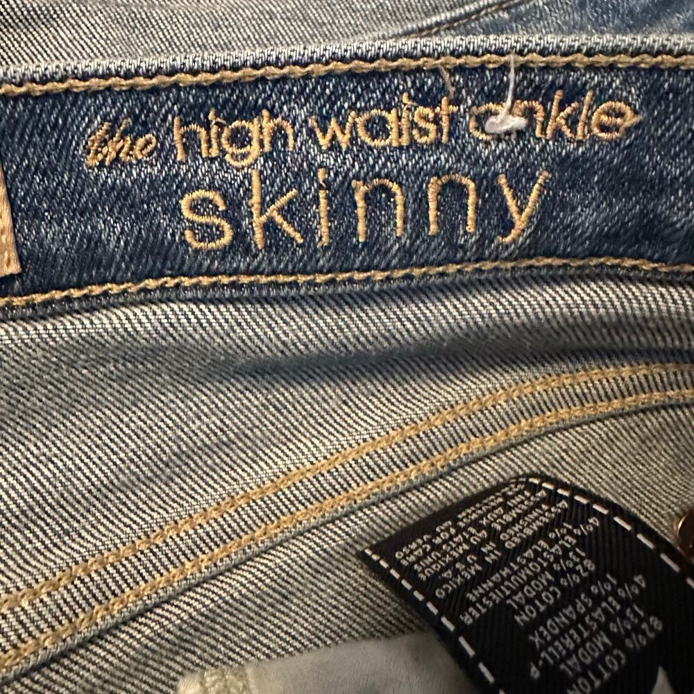7 For All Mankind High Waist Ankle Skinny Blue Jean Size 28 Luxe Vintage Denim - Picture 3 of 7
